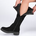 thumbnail image 3 of LOVE STEETLY Women's Slouchy Knee‑High Riding Boots, Round Toe Platform Side Zipper Casual Versatile Comfort Boot., 3 of 7