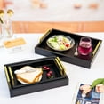 thumbnail image 4 of ZXNYH Black Decorative Trays for Coffee Table MDF Large Ottoman Tray for Living Room Bathroom Coffee Bar Decor Modern Tray with Gold Handles (Black, 3), 4 of 7
