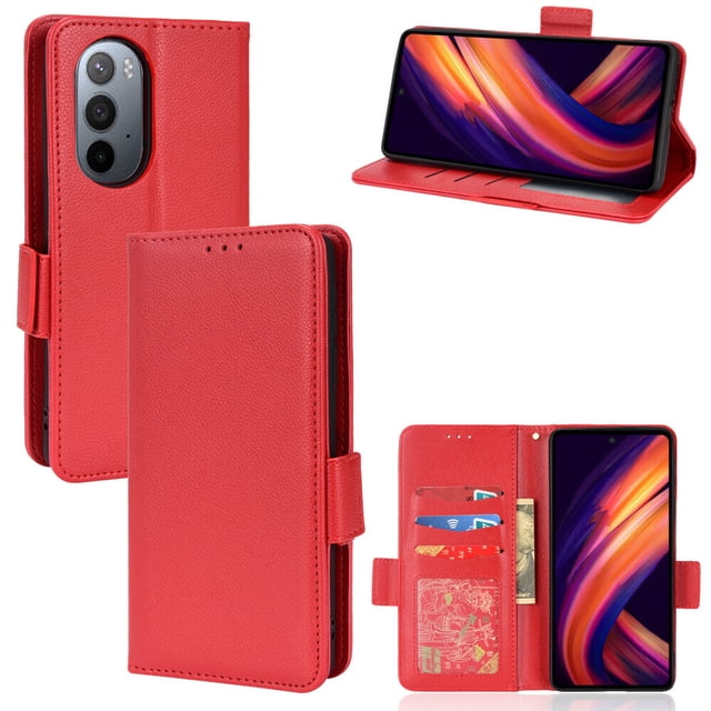 Motorola Edge 30 Ultra Case , PU Leather Flip Cover Card Slots Magnetic Closure Wallet Case for Motorola Edge 30 Ultra