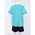 thumbnail image 4 of Nyeemya Kids Boys Sports Suit for Football Team Training Quick-Drying V-Neck T-shirt with Drawstring A Light Green 22, 4 of 7