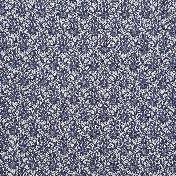 Zelouf Asiatic Sequins Pailette Lace  , Sewing, DIY, Crafts Fabric by the Yard, Navy Bliss, 3 Yard