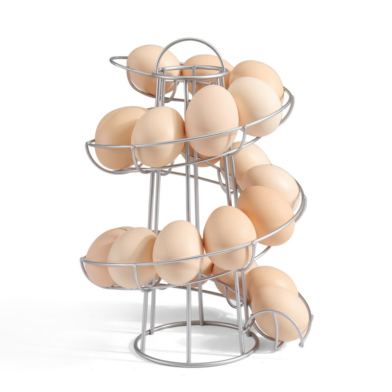 Egg Skelter Egg Spin Dispenser Rack Fresh Egg Holder Countertop Stable Base  Egg Dispenser Rack with 6 Layer Egg Basket (Black) : : Home