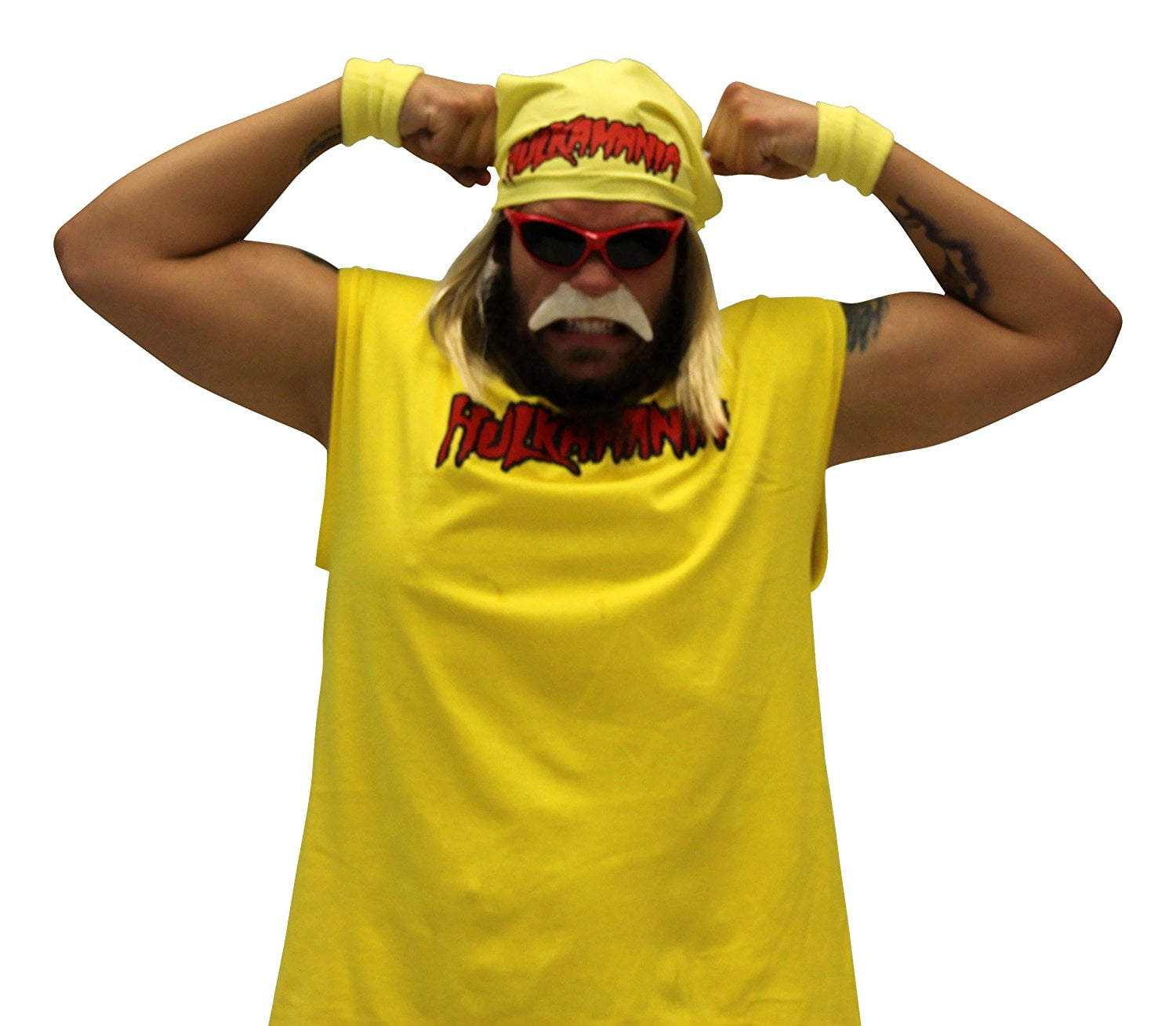 Hulk Hogan Retro Costume Sunglasses-Yellow 
