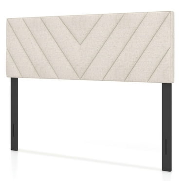 Demifill Linen Upholstered Headboard for Full and Queen Size Bed Frame, Headboard for Bedroom, Beige