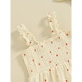 thumbnail image 4 of Infant Baby Girls Summer 2 Piece Outfits Strawberry Print Sleeveless Romper and Headband Set, 4 of 8