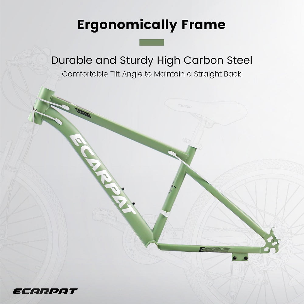 YDSM  27.5 Inch Mountain Bike , High Carbon Steel Frame, Disc Brakes, Durable Design, Brown Edge Tires, Ideal Green
