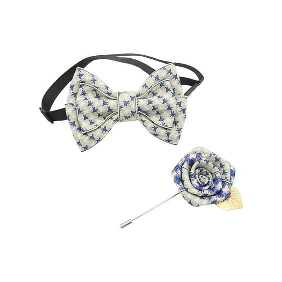 Stylish Classical Pattern Bowtie and Chest Flower Set for Children Gentlemen Little Boys School Event Necktie Corsage