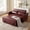 Burgundy, variant on MCPRST 55" 3 in 1 Convertible Sleeper Sofa Bed, Leather Pull Out Sofa Bed, Loveseat Sleeper, Futon Sofa Couch with Side Pocket for Living Room, Apartment, Bedroom, Brown