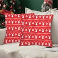 thumbnail image 4 of 18x18 Inch Flax Christmas Pillow Covers 2PCS Red and Green Xmas Tree ,Snowflakes, Reindeer,Snowman Pillows for Holiday Christmas Decor Sofa Bedroom Party, 4 of 4