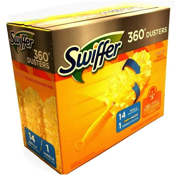 Swiffer 360 Disposable Cleaning Dusters, Unscented, with 1 Handle and 14 Refills