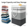 thumbnail image 7 of Semfri 3Pack Large Laundry Hamper 75L Waterproof Freestanding Laundry Hampers Foldable Storage Box with Extended Handles for Clothes Toys in Dorms and Homes - Gradient Grey, 7 of 7