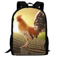 thumbnail image 5 of Lafuoo Country Farm Morning Rooster Pattern Large Capacity Backpack, Durable Adjustable Straps Campus, Travel, Work Computer Backpack, Unisex-One Size, 5 of 7