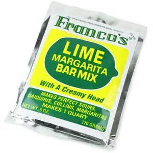 Cocktail Mix Franco's Lime Bar Mix 6 Oz. Single Pouch 1 Quart, USA, Brand Bottles-Up by