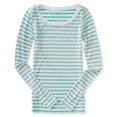 thumbnail image 1 of Camiseta Gráfica a Rayas Aeropostale para Mujer Verde Extragrande, 1 of 2