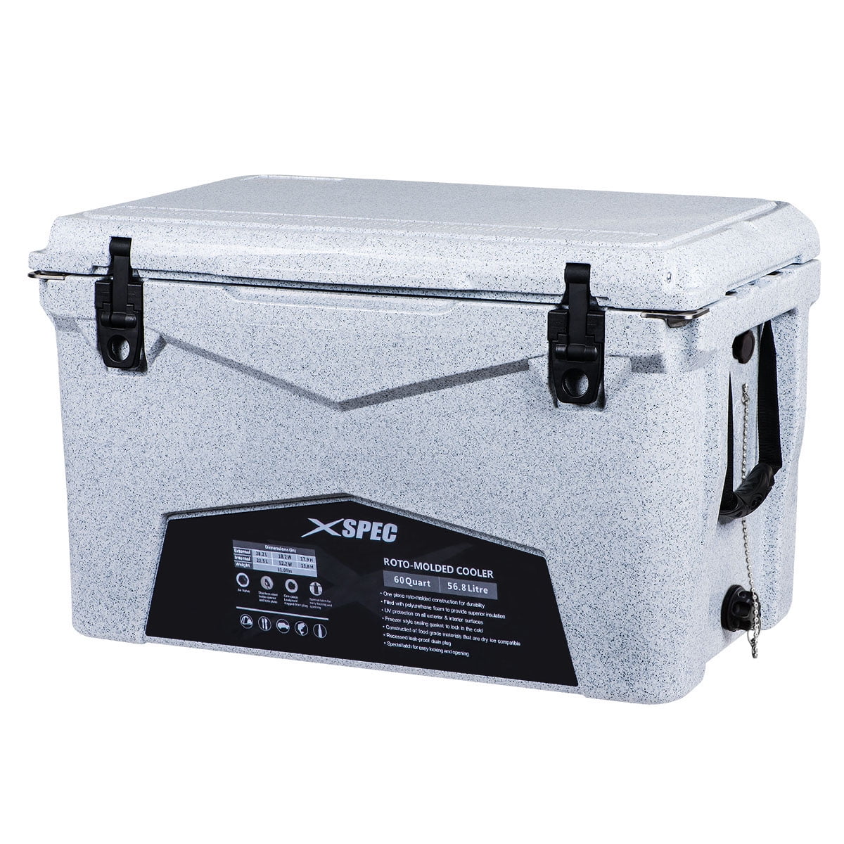 Xspec 60 Quart Roto Molded High Performance Pro Tough Outdoor Ice Chest