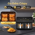 thumbnail image 2 of 10QT Dual Air Fryer, Double Basket Air Fryer with 2×5QT Baskets, Digital Touchscreen Control, Easy-View Window, SyncCook Function, Cook 2 Dishes at Once for Family of 4-6, 1700W, 2 of 7