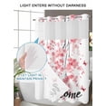 thumbnail image 4 of No Hook Cloth Fabric Shower Curtain with Snap in Liner, Cherry Blossoms Waterproof Shower Curtains Set with See Through Top Window, Butterfly Pink Flower Pastoral Spring Bath Curtains Shower 36"x78", 4 of 6