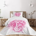 thumbnail image 3 of Ambesonne Pink Quilted Bedspread Set 2 Pcs, Vintage Grunge Hues Lettering, Twin Size, White Pink, 3 of 6