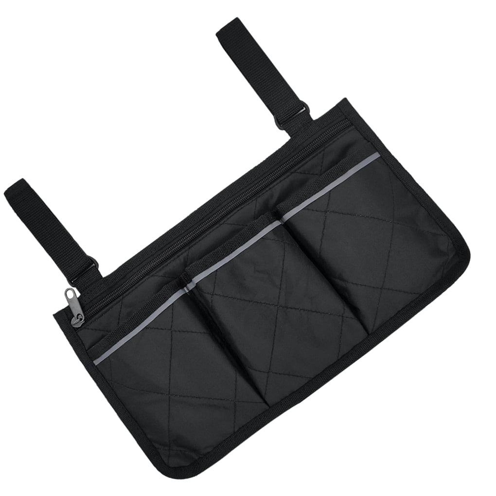 Wheelchair Side Bag Reflective Armrest Side Pouch Hanging Portable