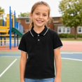 thumbnail image 6 of Boys Uniform Polo Shirts Short Sleeve Collared Back to School Clothes | Fall Winter Casual Slim Fit Athletic Tops, Tees & Shirts Button Up Golf Shirts Kids Outdoor Wear Black,5-6 Years, 6 of 7