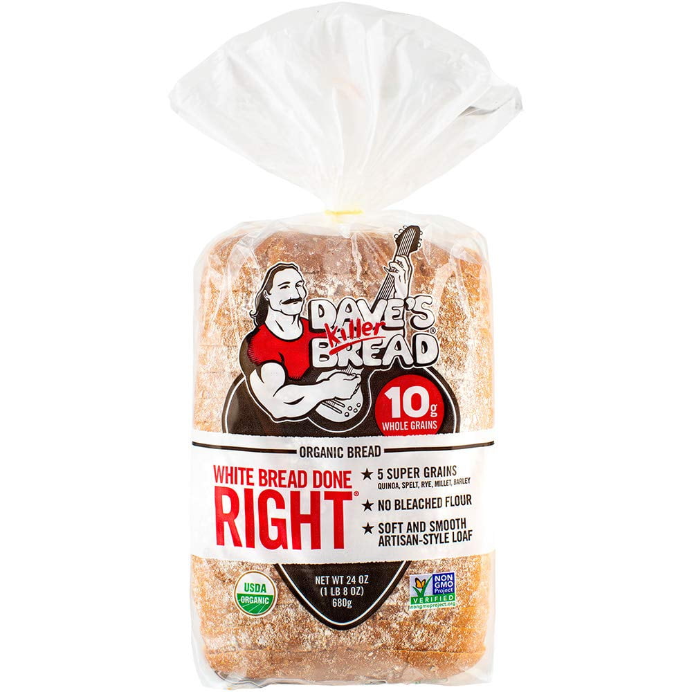 Dave S Killer Bread White Bread Done Right Organic Bread 24 Oz Loaf Walmart Com Walmart Com