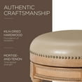 thumbnail image 2 of Maven Lane Pullman Backless Counter Stool in Weathered Oak Finish w/ Avanti Bone Vegan Leather, 2 of 6