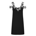 thumbnail image 3 of AOOCHASLIY Miss Dress Fall Clearance Women Fashion Off-The-Shoulder Summer V Neck Sleeveless Flower Dress, 3 of 5