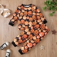 thumbnail image 2 of MEZZALL Kids Boys Halloween O-Neck Pajamas Sets Long Sleeve Tops And Pants Printed Pumpkin Warm Sleepwear Two Piece Night For Fall Winter Trendy Nightwear, 2 of 7