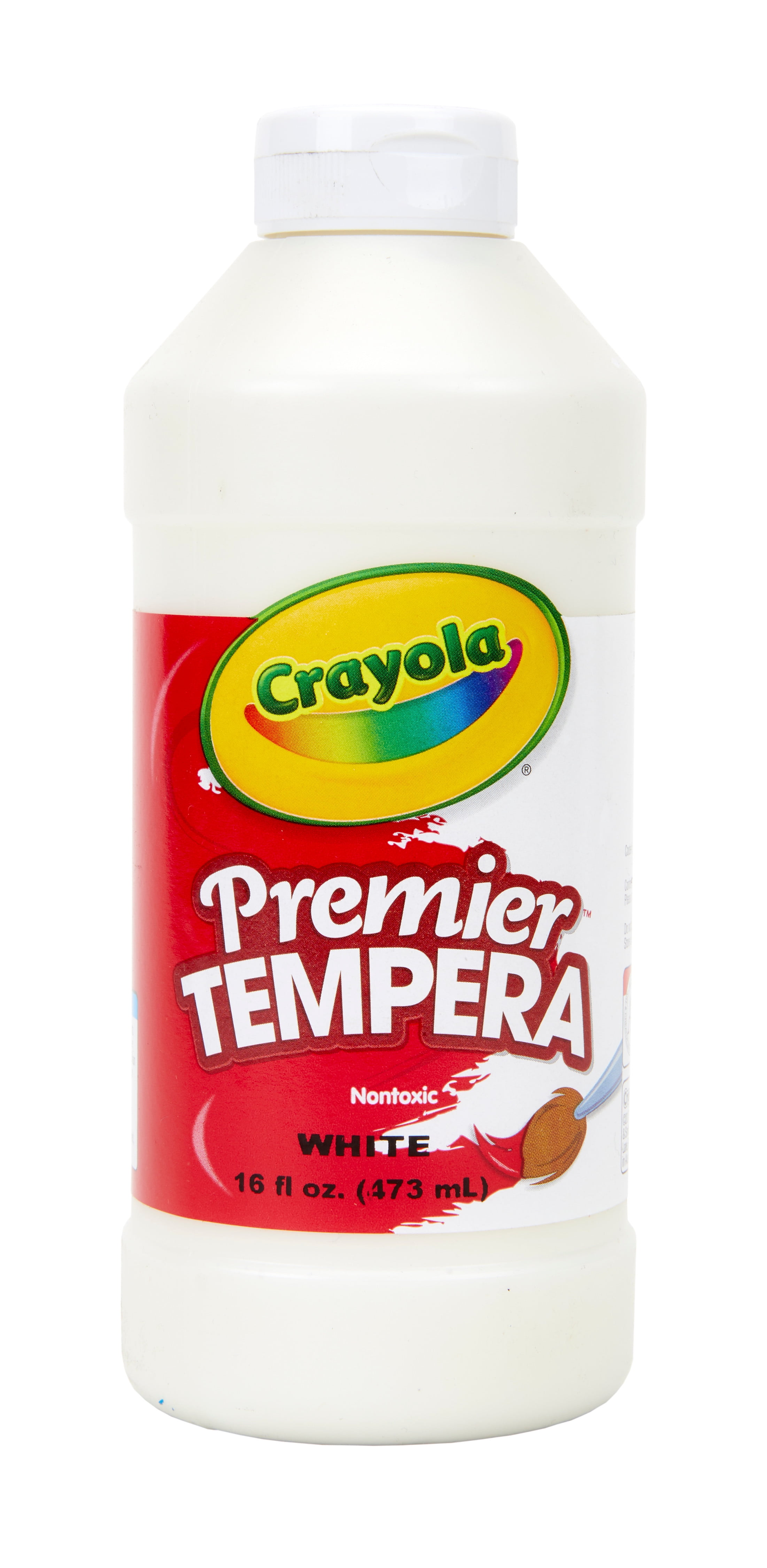 Crayola Premier Tempera Liquid Paint, 16 oz Bottle, White, Beginner