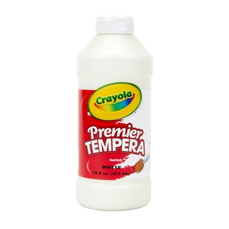 Crayola Premier Tempera Liquid Paint, 16 oz Bottle, White, Beginner Child
