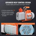 thumbnail image 3 of VEVOR 1/2 HP 2 Stage Rotary Vane Vacuum Pump, 7 CFM, 120V Air Conditioning Vacuum Pump, 1/4" SAE Male 3/8" SAE Male 1/2" ACME Male Inlet, 3 of 9