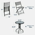 thumbnail image 3 of Best Choice Products 3-Piece Patio Bistro Dining Furniture Set w/ Glass Tabletop, Folding Chairs - Gray, 3 of 10