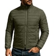 thumbnail image 2 of Ceisia Men Solid Stand Collar Quilted Puffer Jacket Full Zip Lightweight Warm Outer Coat For Fall Winter Outdoor Travel Daily Commute Gift, 2 of 7
