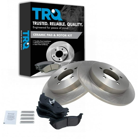 TRQ Rear Premium Ceramic Brake Pad & Rotor Kit Fits Select Mountaineer Explorer