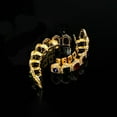 thumbnail image 5 of Christmas Iced Out Teeth Grillz Set for Men & Women, Copper Top & Bottom Grills with Multi-Color Zirconia, Silver & Gold Tone Hip Hop Party Jewelry, 5 of 7