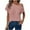 Pink, variant on HAiming Women Summer Tops 2025 Trendy Cold Shoulder Short Sleeve Tee Shirts Loose Casual Solid Color Basic Blouses