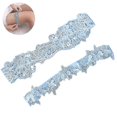 thumbnail image 1 of 2 Pcs Wedding Garter Set Lace Garter Belt Flower Garters, 1 of 4