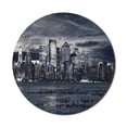 thumbnail image 1 of City Mouse Pad for Computers, Dramatic View of New York Skyline from the Jersey Side Clouds Buildings Urban, Round Non-Slip Thick Rubber Modern Mousepad, 8" Round, Blegrey Black White, by Ambesonne, 1 of 2