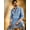 Blue, variant on Sojanya (Since 1958) Men'S Cotton Linen White Checked Only Long Kurta, Size 44