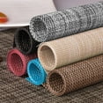 thumbnail image 6 of Woven Placemats, Vinyl Non-Slip Insulation Placemat Washable Table Mats, Vintage Plastic PVC Placemat, Easy to Clean Wipeable Crossweave Woven Placemat for Dining Table, 12"×18" - 4 PCS, Green, 6 of 8