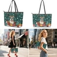 thumbnail image 2 of ZUXONGSY Christmas Snowflake Falcon Dog Print Tote Bag with Lightweight Cosmetic Bags Wallet for Women PU Leather Top Handle Satchel Set with Multifunctional Makeup Pouch Card Holder for Daily Use, 2 of 4