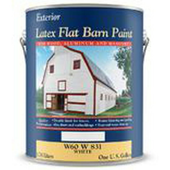 Do it Best Latex Flat Exterior Barn Paint, White, 1 Gal. W60W00831-16