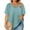 Sky Blue, variant on Hvot&aat Womens Summer Plus Size T-Shirts Casual Polka Dot Short Sleeve Tops Cross V Neck Loose Fit Tee