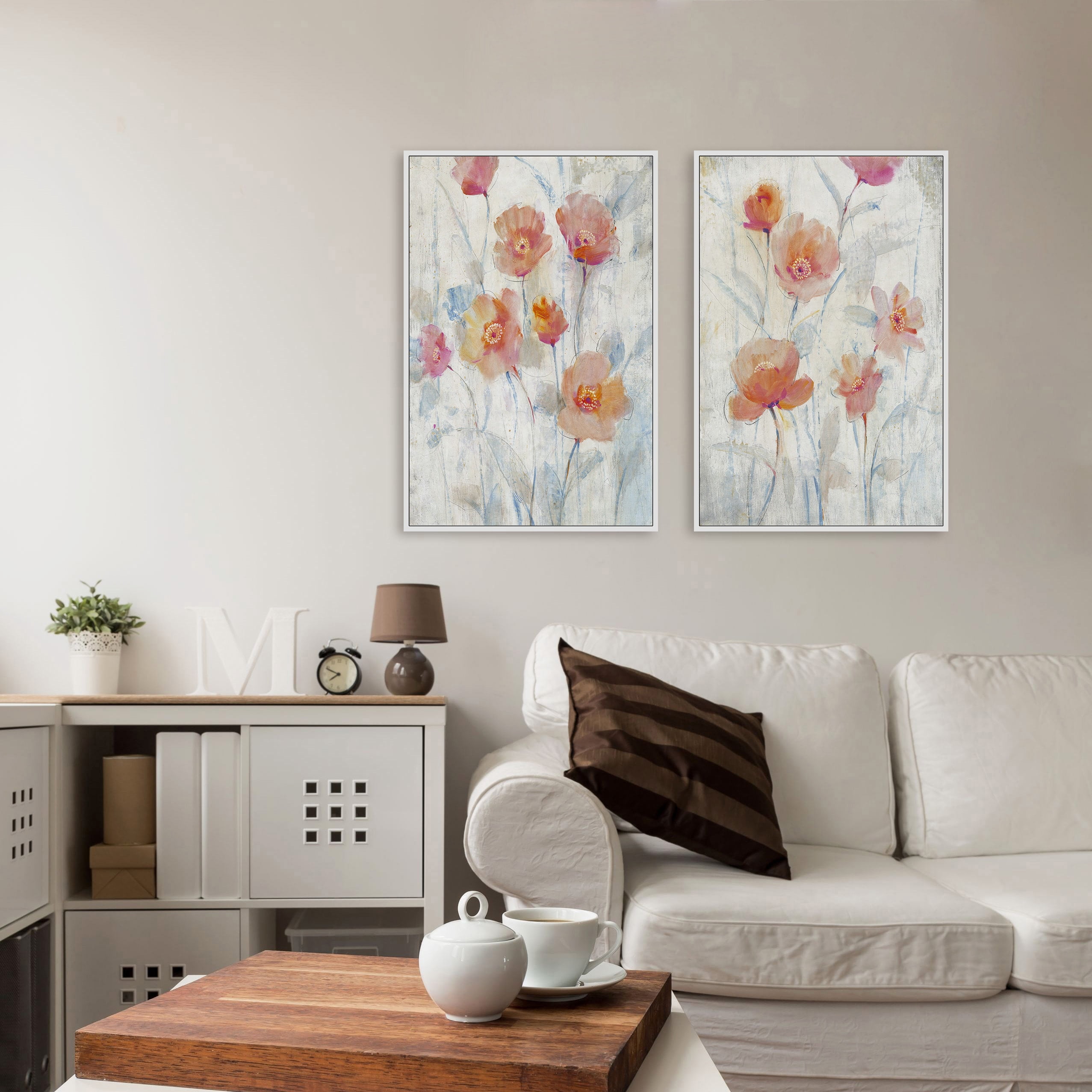 Watercolor Blooms Diptych