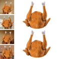 thumbnail image 1 of 2x divertido sombrero de pavo asado accesorios de disfraces de pollo cocido creativos para accesorios de vestir fiesta Navidad escenario vestir adulto, 1 of 8
