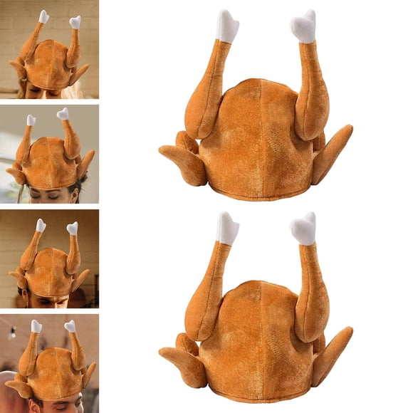 2x divertido sombrero de pavo asado accesorios de disfraces de pollo cocido creativos para accesorios de vestir fiesta Navidad escenario vestir adulto