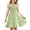 Green, variant on Girls Swing Dress- Square Neck Ruffle Short Sleeve Summer Cute Kids Casual Dress Purple Size 10