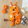 thumbnail image 2 of Ulitacool Onesies For Girls Infant Halloween Sleeveless Romper Cartoon Prints Hallowmas Jumpsuit Classic One-Piece Suit 9-12 Months Orange, 2 of 8