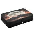 thumbnail image 3 of Leather Jewelry Box Rectangular 8.27x5.5x1.78In Travel Jewelry Storage Earrings Necklace Bracelet Watch Brooch Storage Wolf Of The Night, 3 of 8