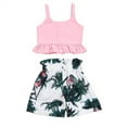thumbnail image 2 of mingshangushu Cute Flamingo Toddler Baby Girls Pink Vest Crop Tops Flower Shorts Pants Outfits Set Clothes 2-6 Years, 2 of 4
